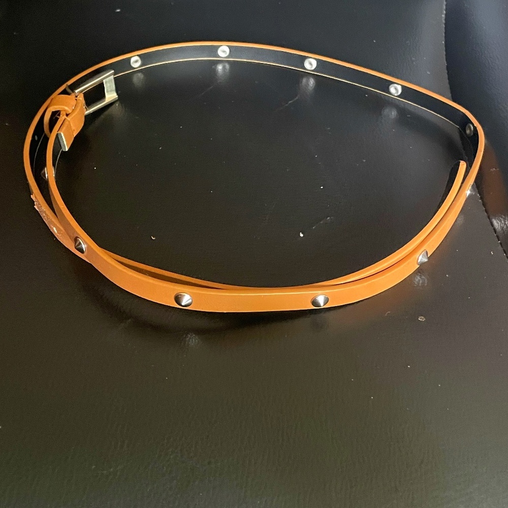 Tan faux leather belt